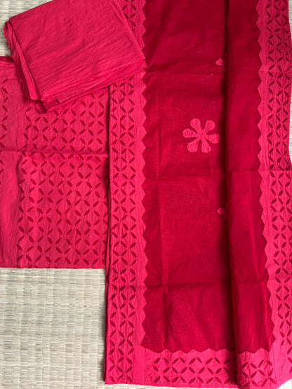 Appliqué Work Cotton Dress Material