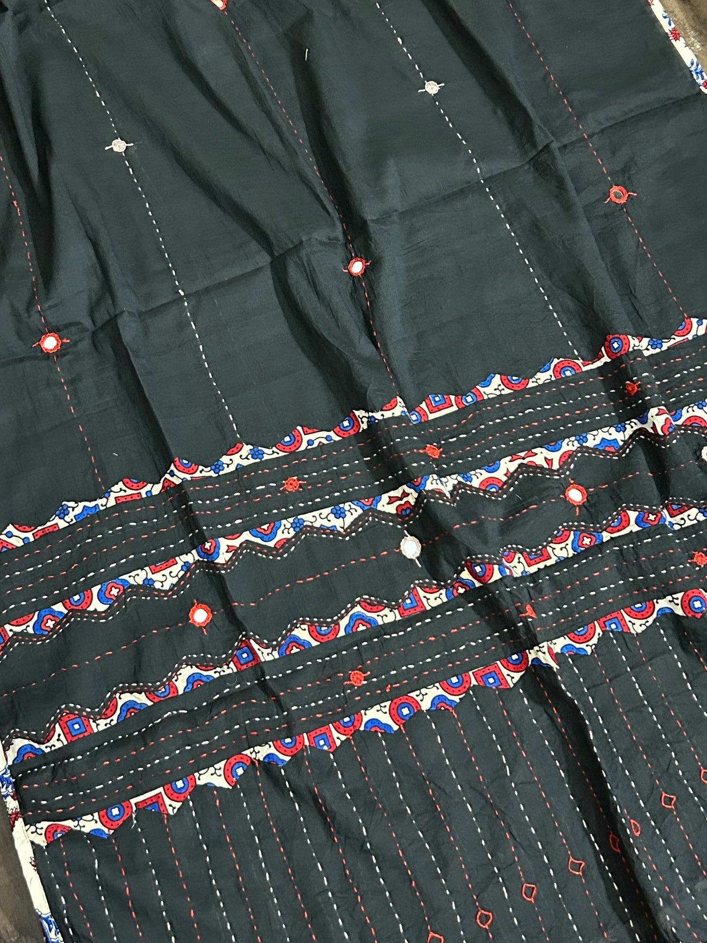 Appliqué Work and Mirror Work Cotton Dupatta