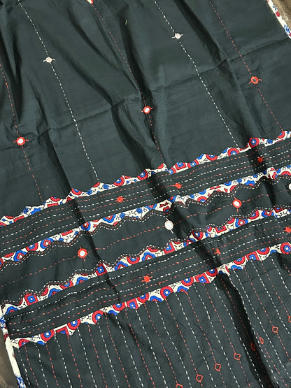 Appliqué Work and Mirror Work Cotton Dupatta