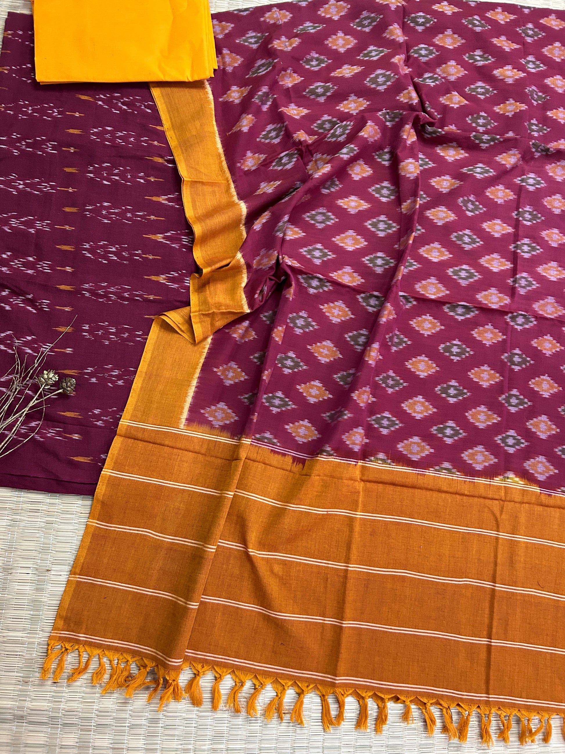 Double Ikat Cotton Dress Material