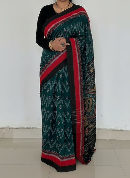 Sambalpuri Ikat Mercerised Cotton Saree