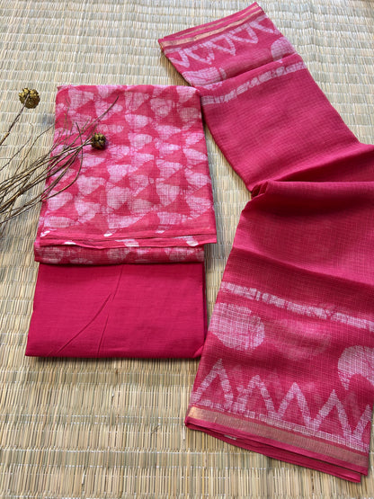 Ajrakh Print Hand BlockPrint Kota Doriya Dress Material