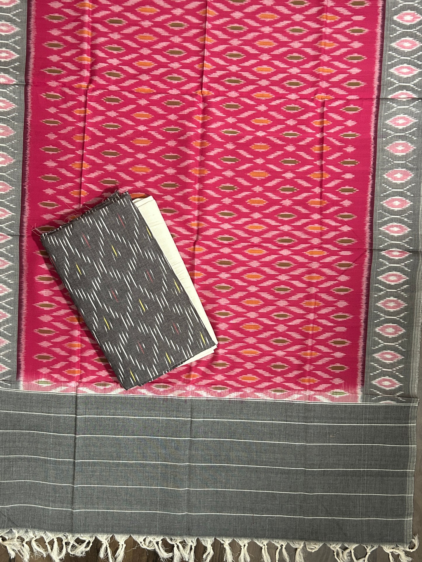 Double Ikat Cotton Dress Material