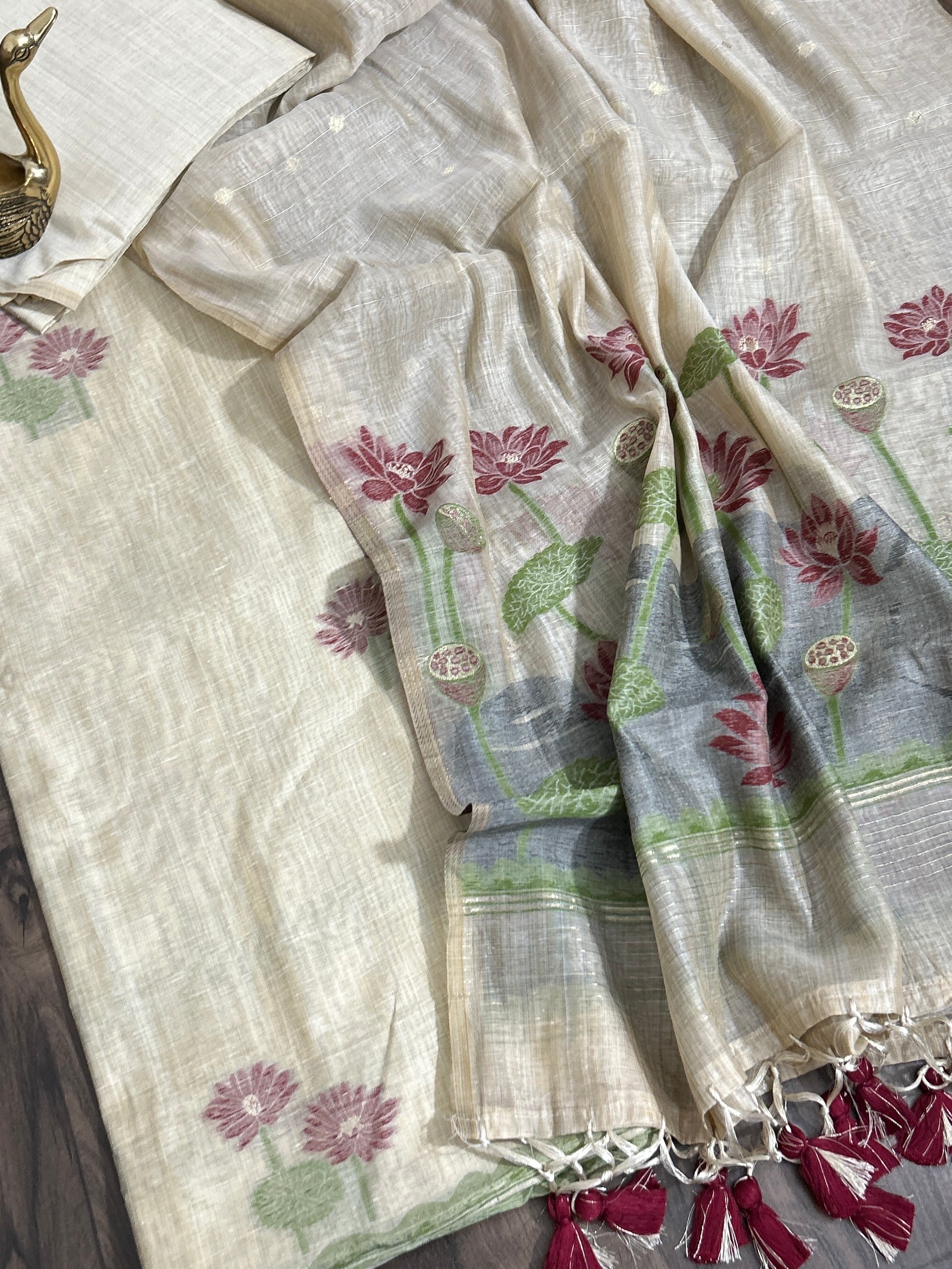 Mal Chanderi Jamdani Dress Material