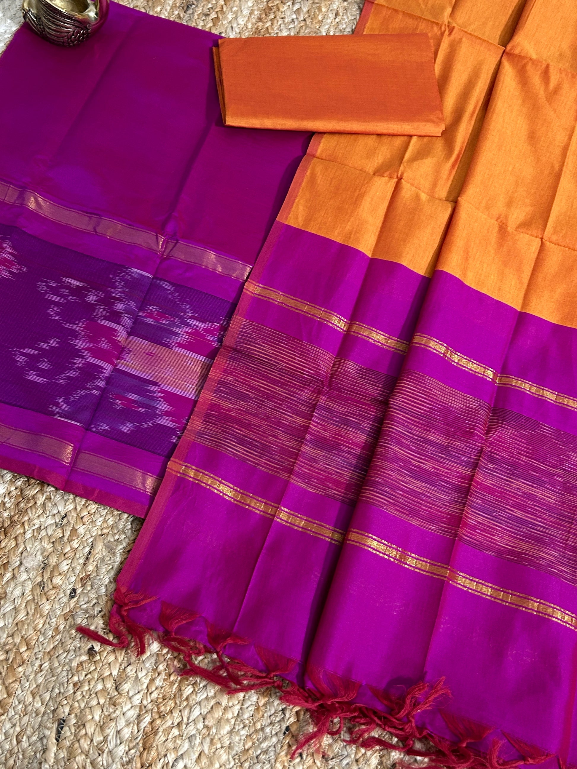 Ikat Cotton Silk Dress Material