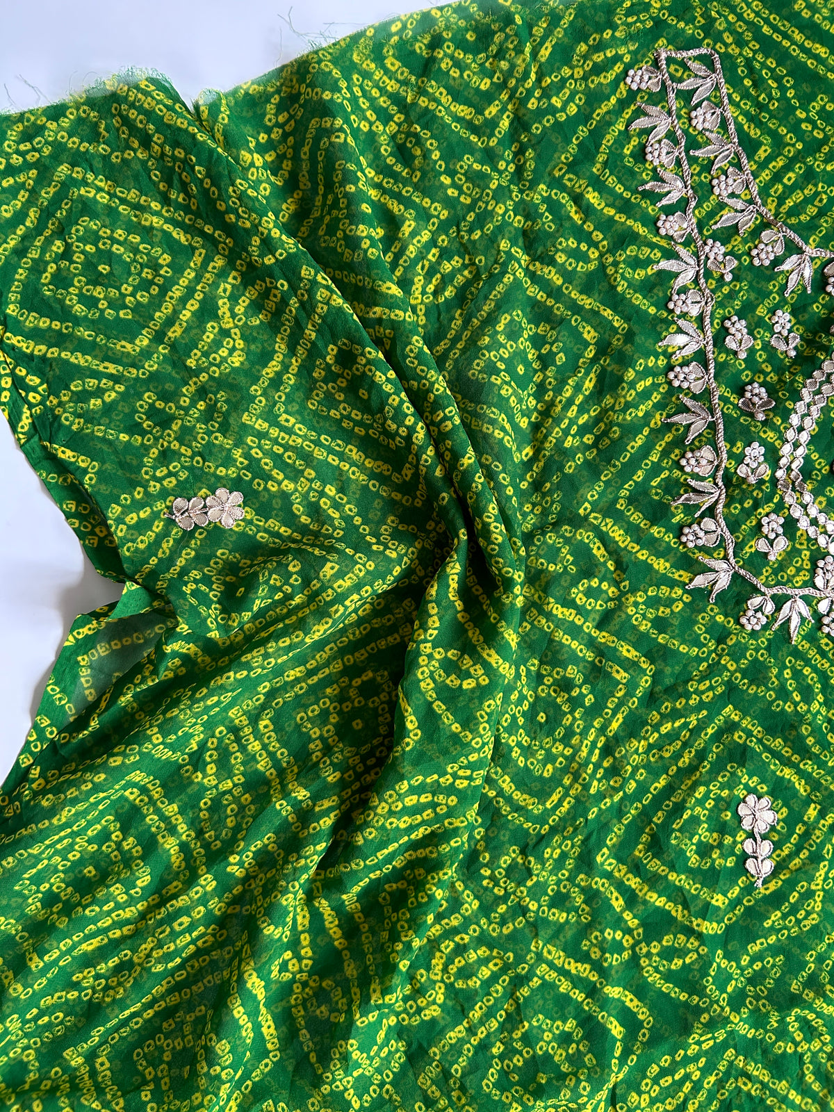 Georgette Kurti with Gotapatti and Jardosi Work