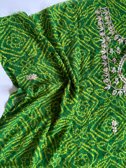 Georgette Kurti with Gotapatti and Jardosi Work