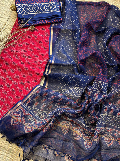 Hand BlockPrint Kota Doriya Dress Material