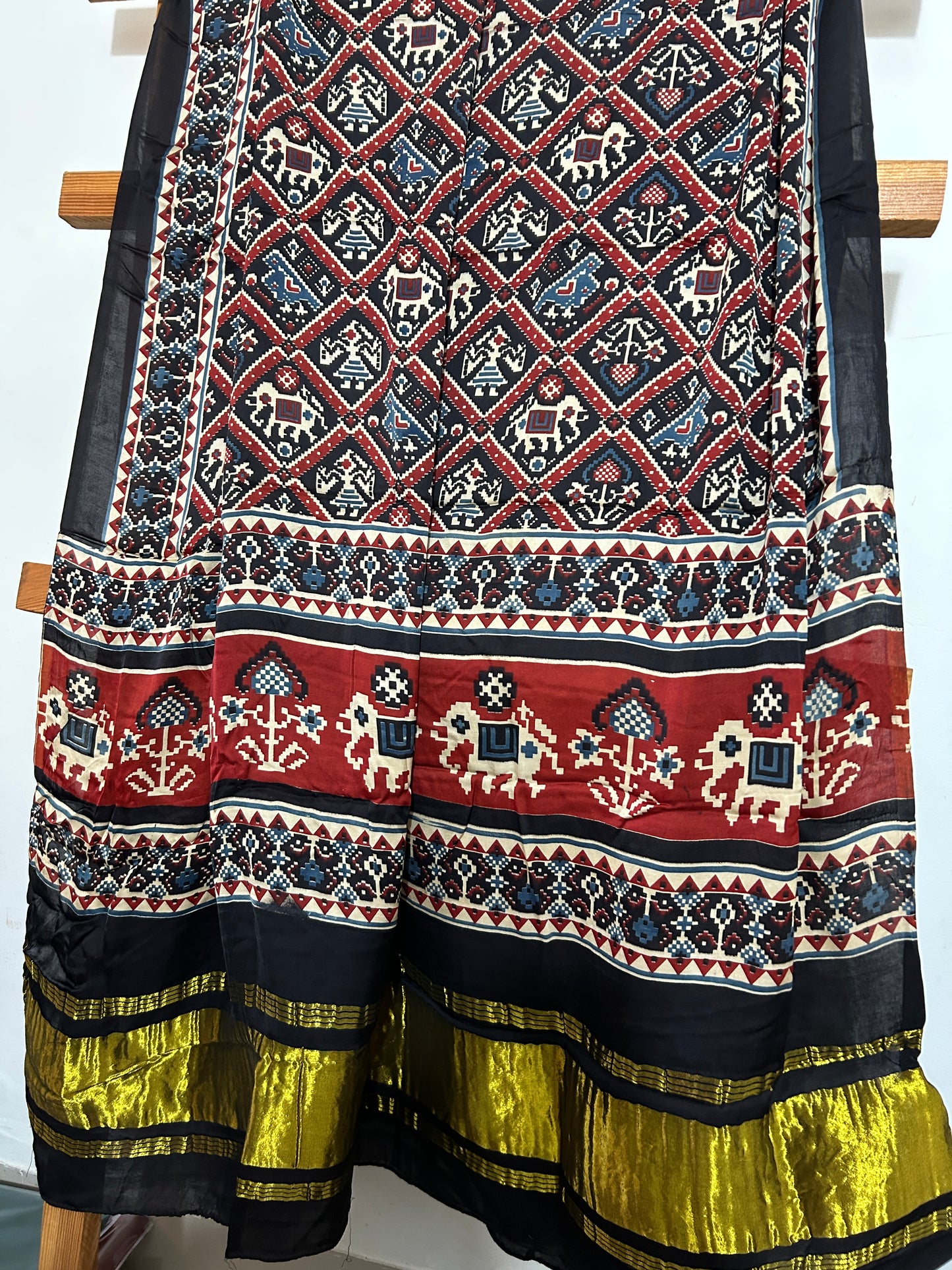 Patola Print Modal Silk Dupatta with Lagdi Pallu