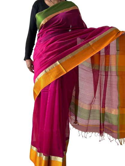 Maheshwari Silk Cotton Saree with Blouse