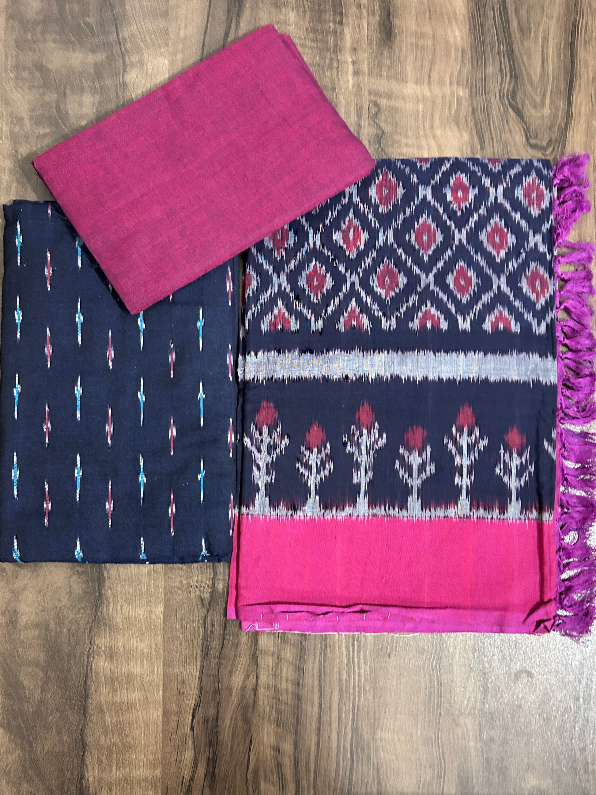 Double Ikat Cotton Dress Material