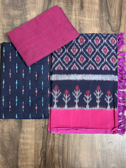 Double Ikat Cotton Dress Material