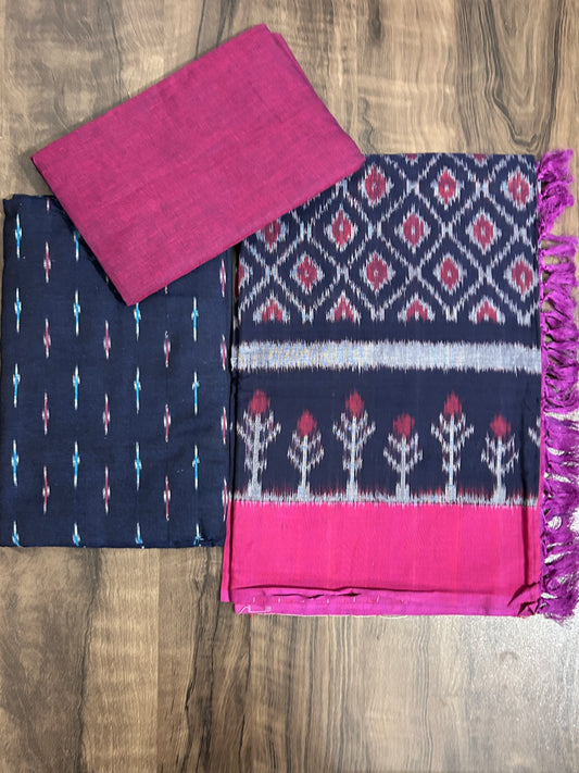 Double Ikat Cotton Dress Material