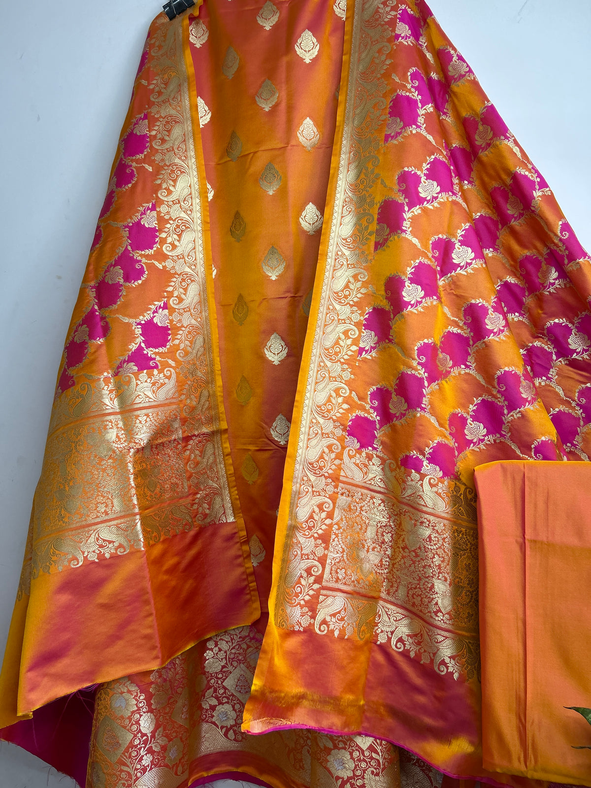 Dual Shaded Banarasi Silk Dress Material