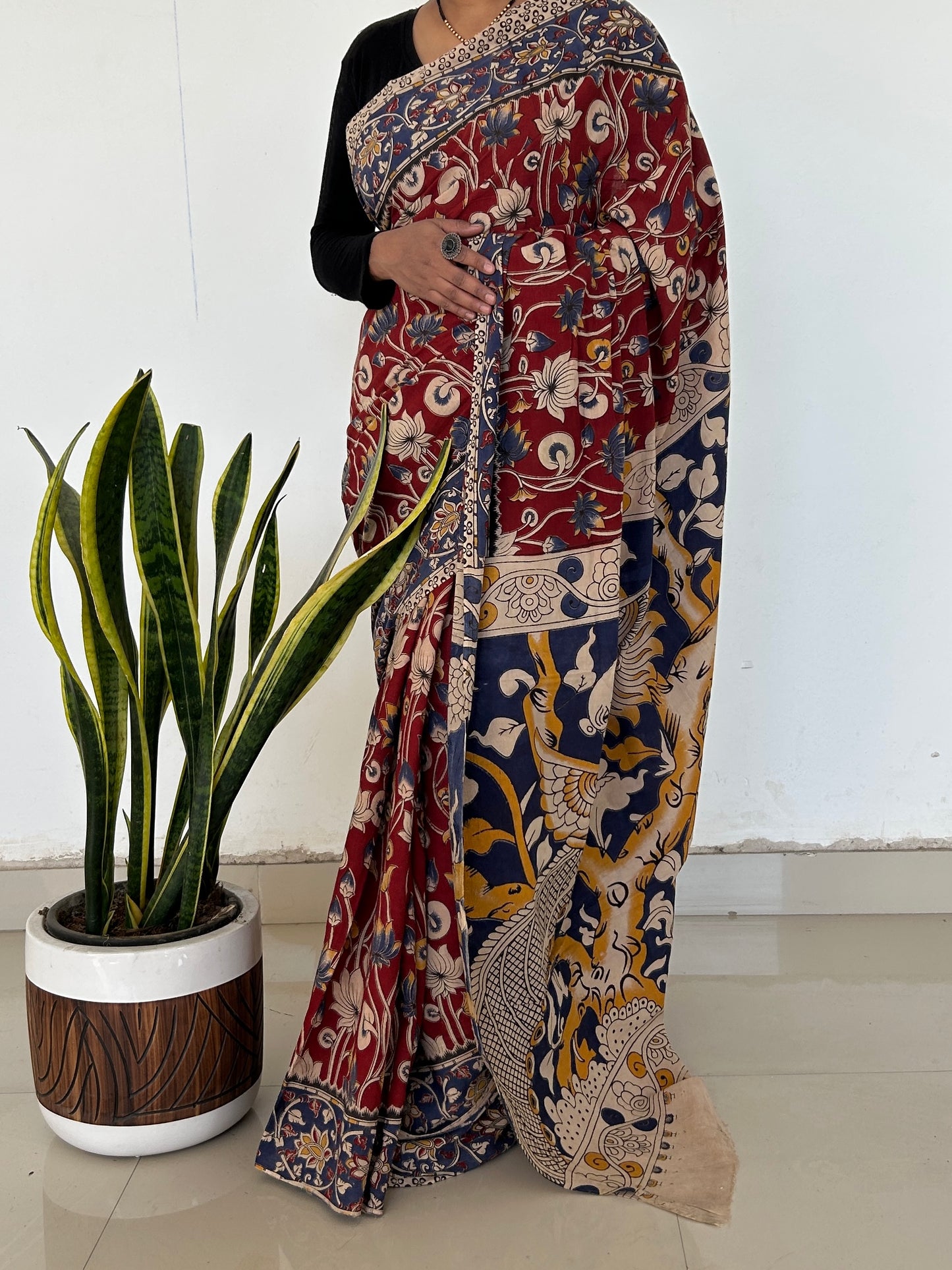 Kalamkari Cotton Saree with Blouse