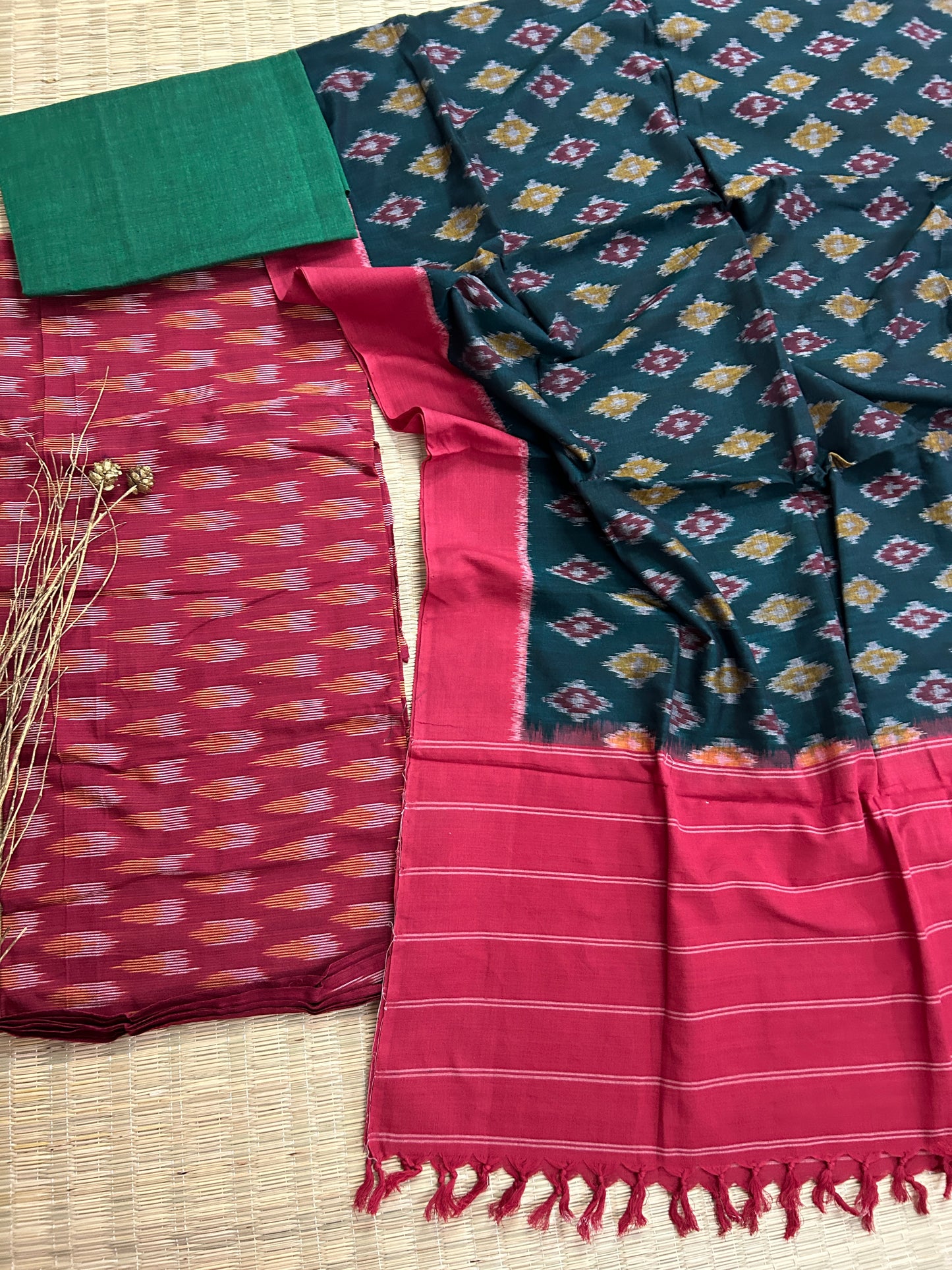 Double Ikat Cotton Dress Material