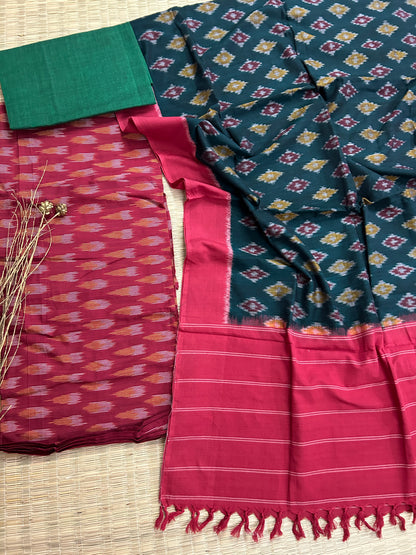 Double Ikat Cotton Dress Material