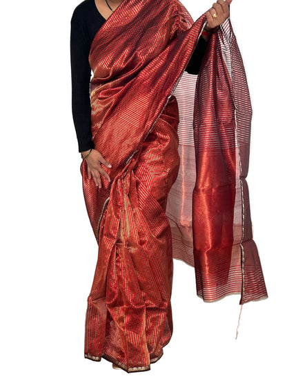 Chanderi Pure Silk Handloom Saree with Blouse
