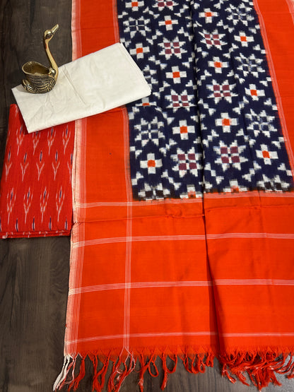 Telia Rumal Double Ikat Cotton Dress Material