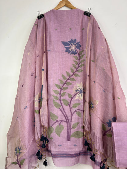 Assam Muga Silk Cotton Woven Dress Material