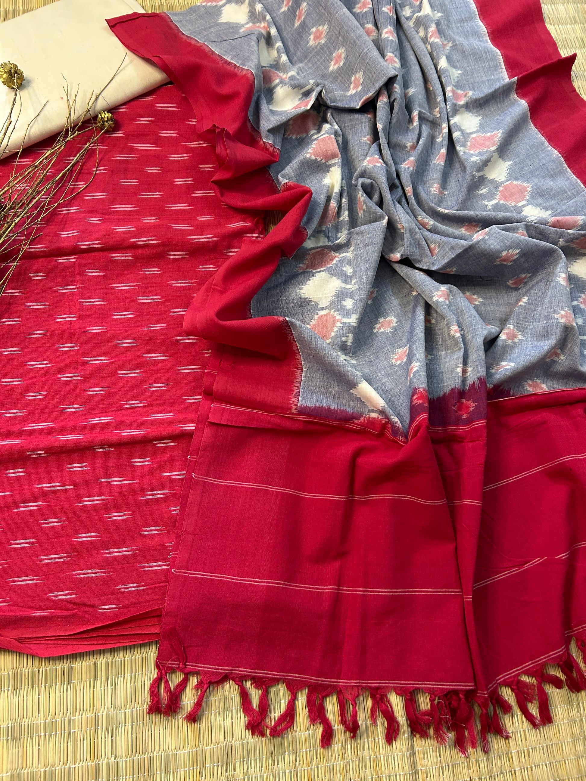 Double Ikat Cotton Dress Material