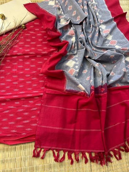 Double Ikat Cotton Dress Material