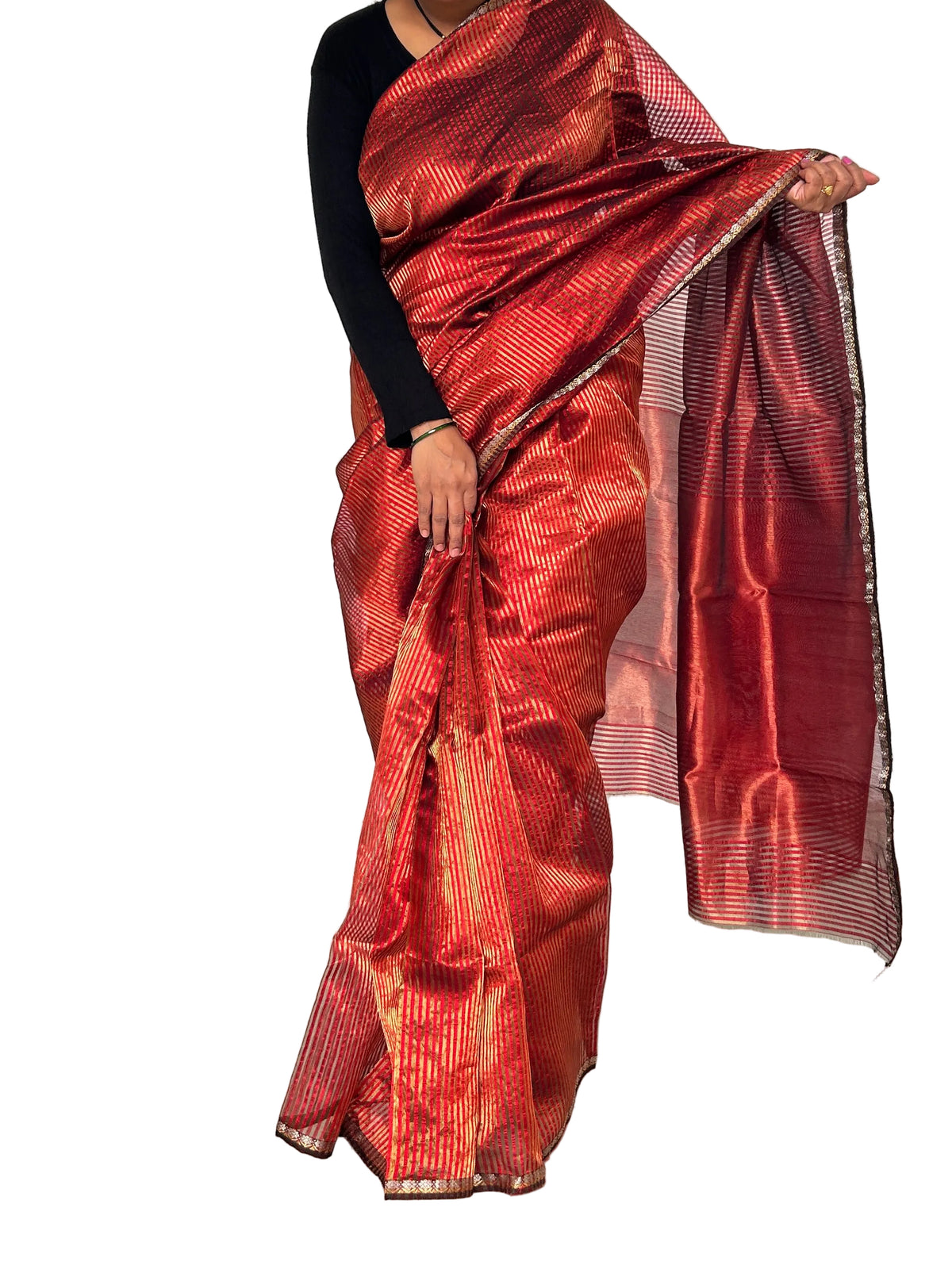 Chanderi Pure Silk Handloom Saree with Blouse