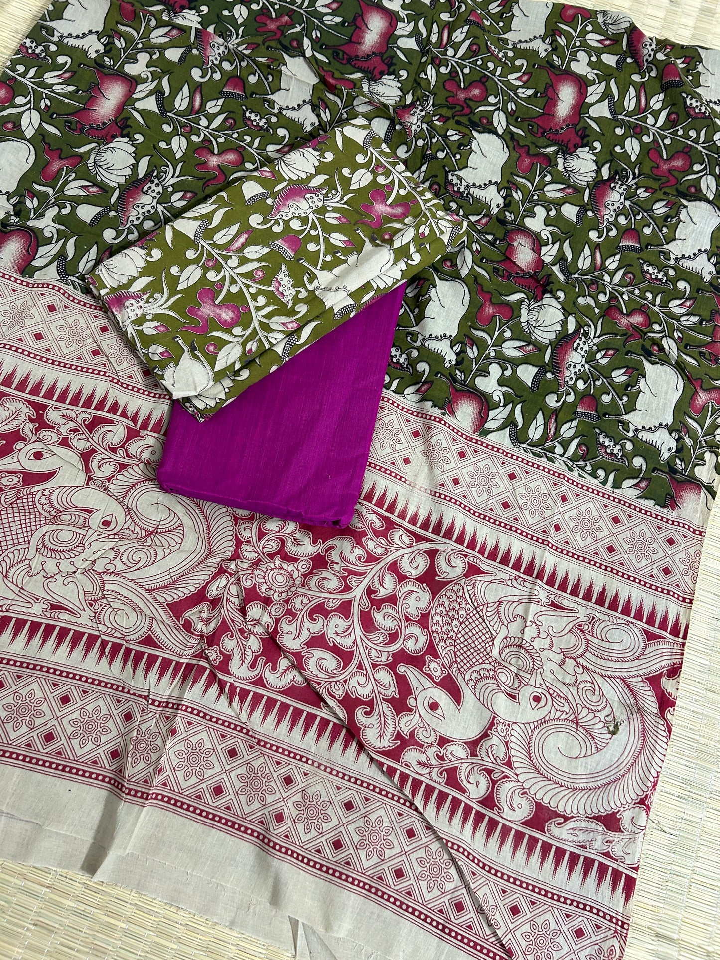 Kalamkari Cotton Dress Material