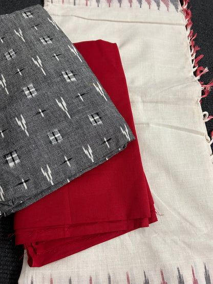 Double Ikat Cotton Dress Material