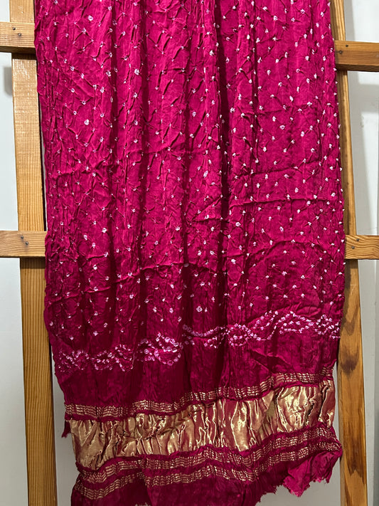 Modal Silk Bandhani Dupatta with Lagdi Pallu