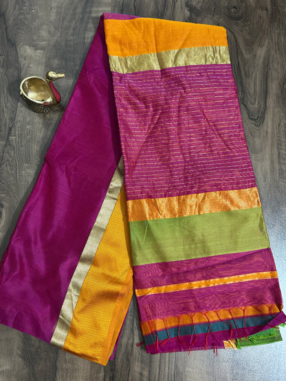 Maheshwari Silk Cotton Saree with Blouse