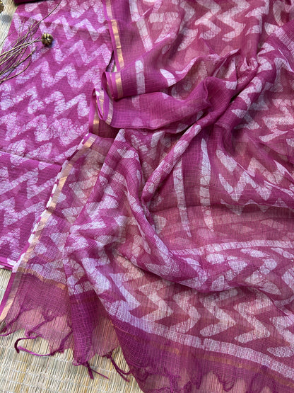 Ajrakh Print Hand BlockPrint Kota Doriya Dress Material