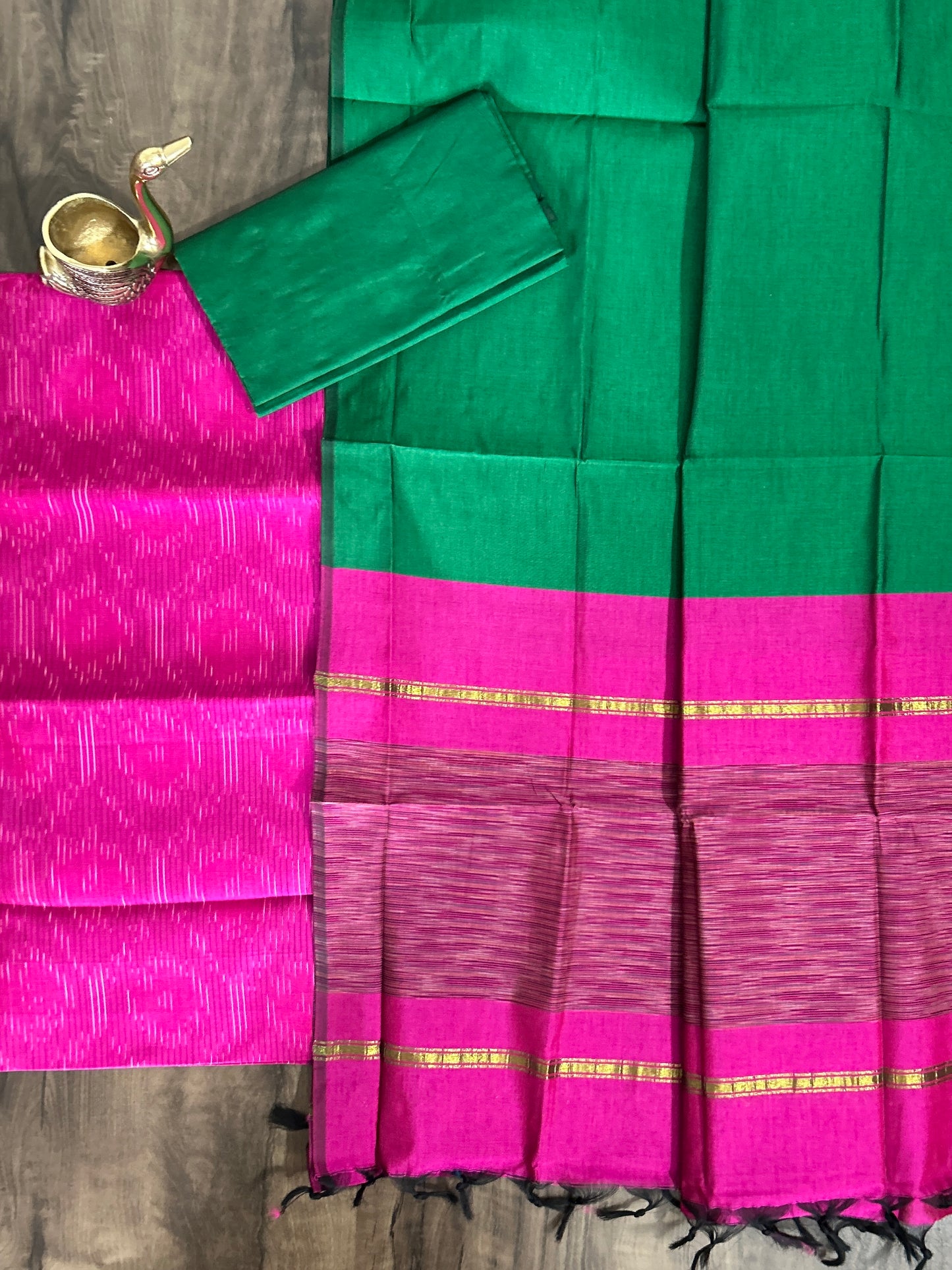 Ikat Cotton Silk Dress Material