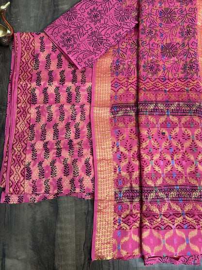 Bagh Print Cotton Dress Material