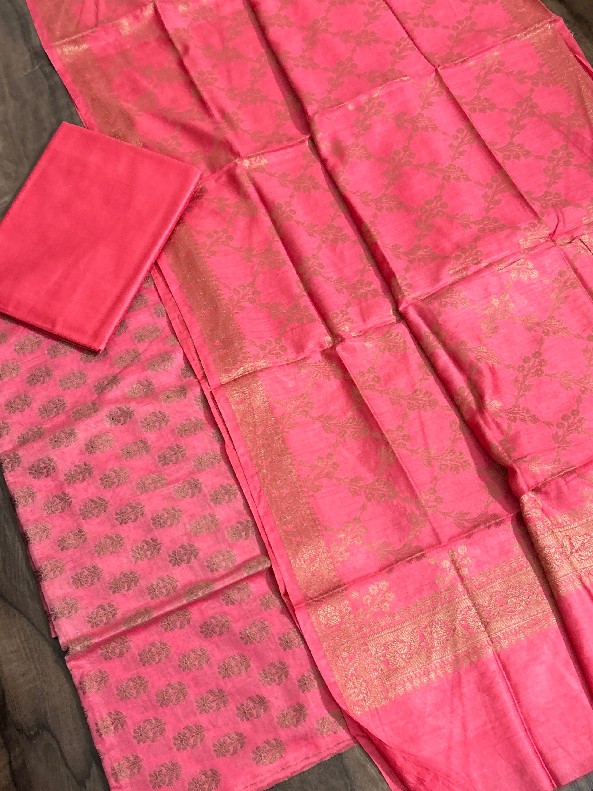 Banarasi Silk Cotton Dress Material