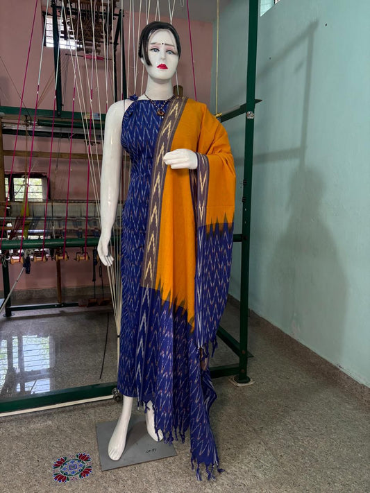 Ikat Cotton Dress Material
