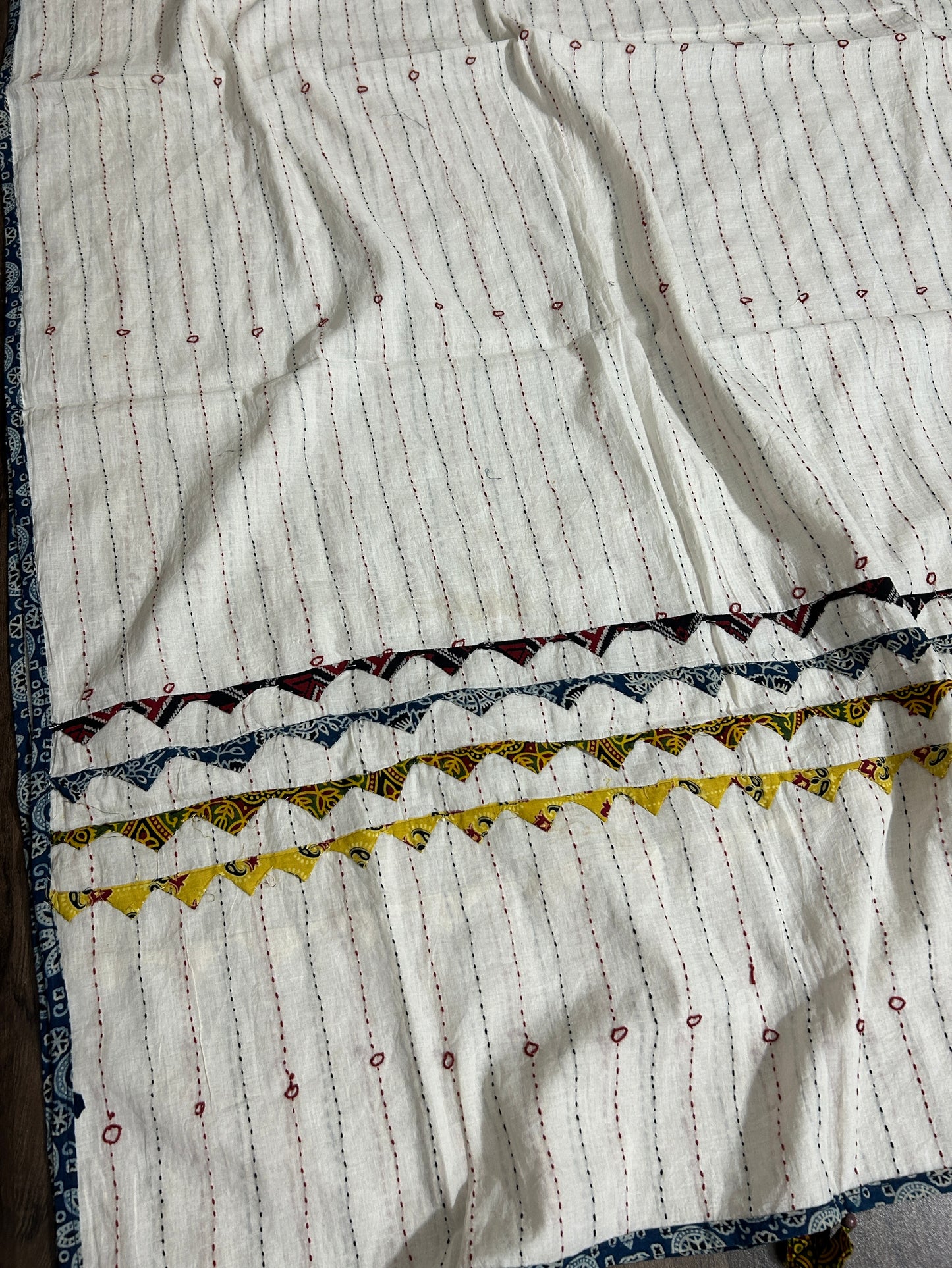 Appliqué and Mirror Work Cotton Dupatta