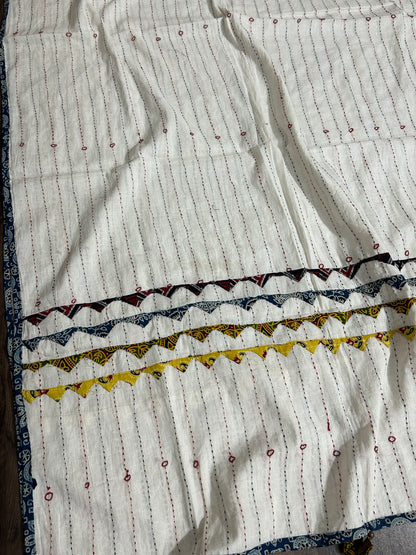 Appliqué and Mirror Work Cotton Dupatta