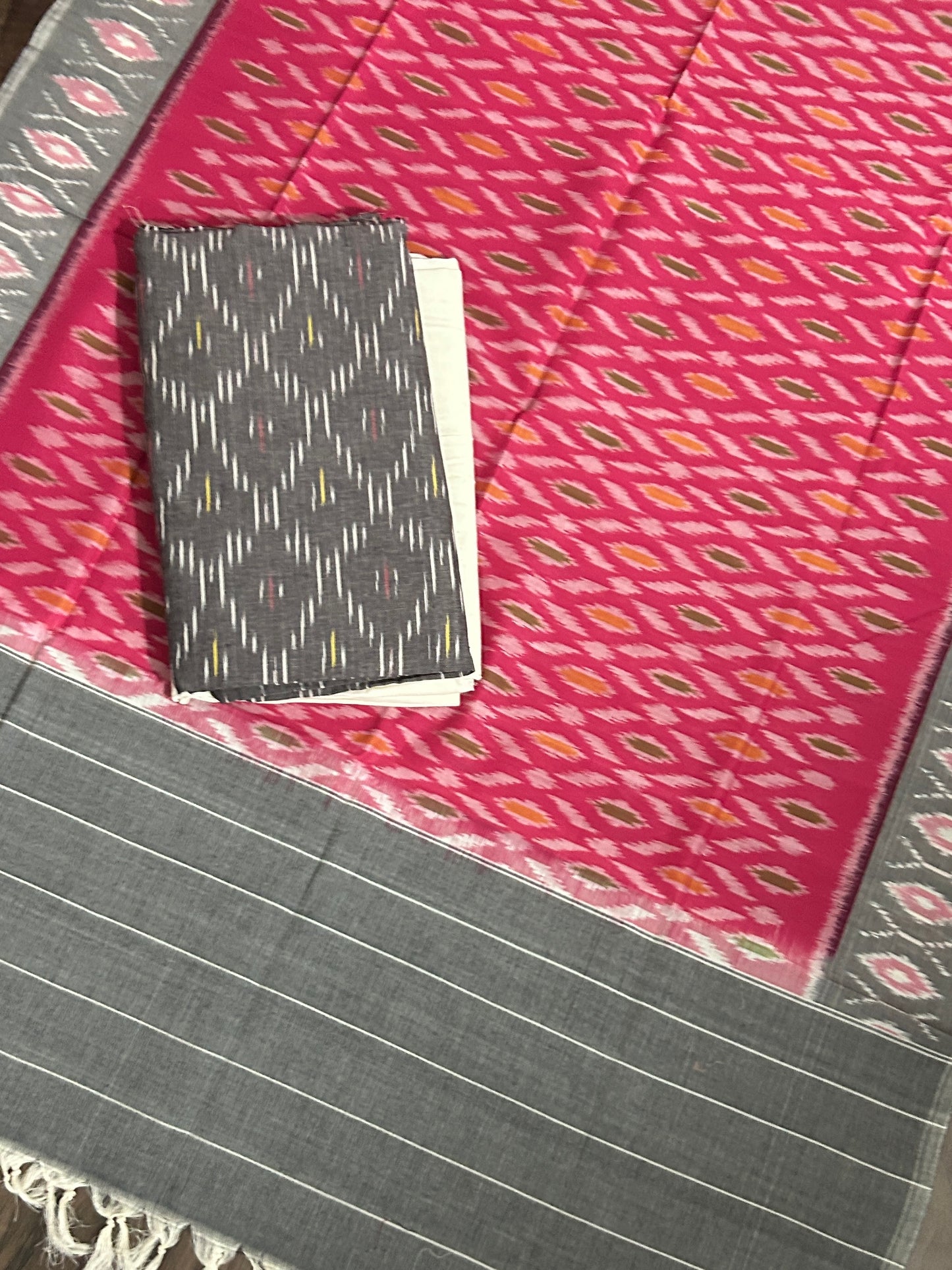 Double Ikat Cotton Dress Material