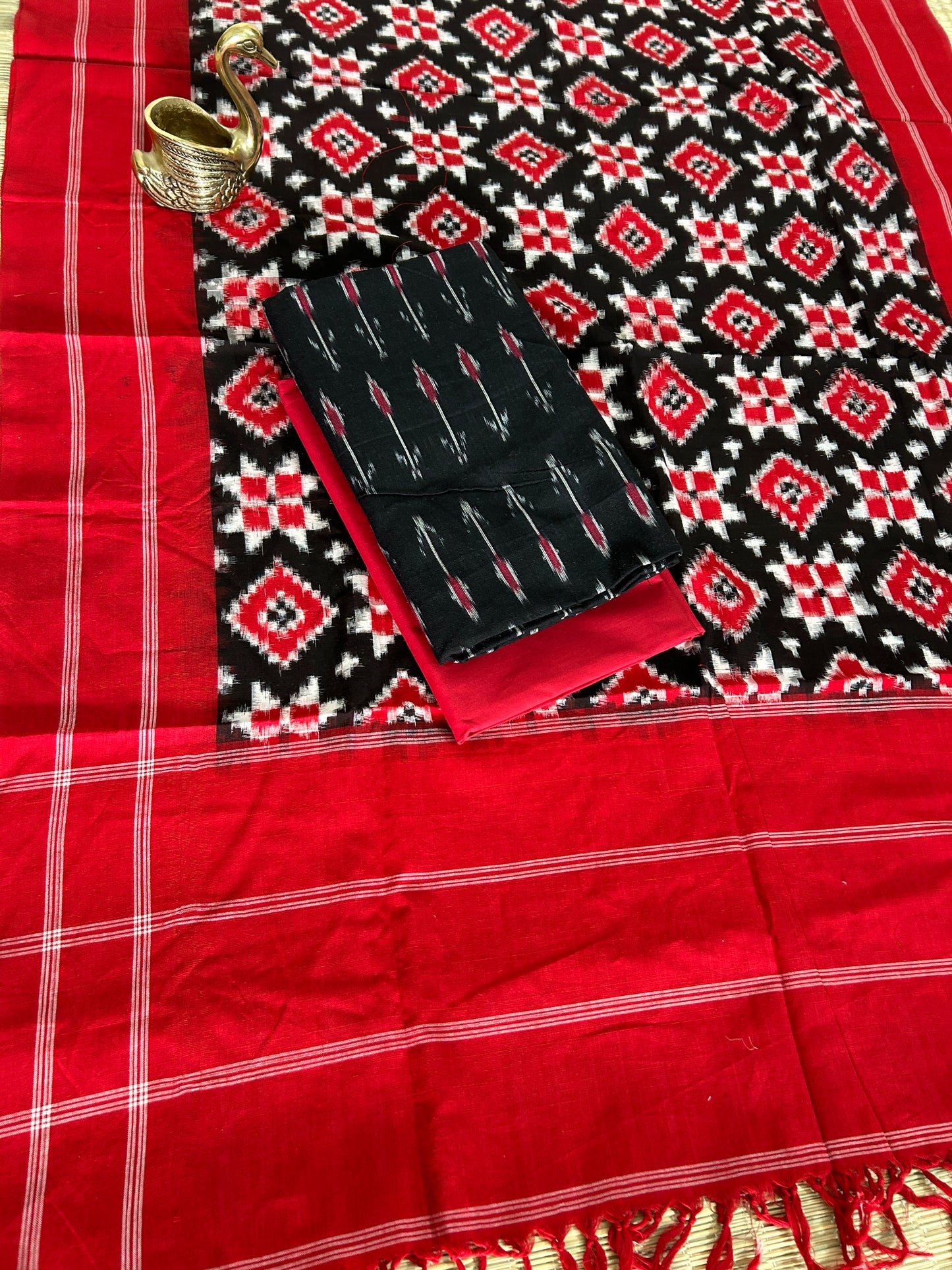 Telia Rumal Double Ikat Cotton Dress Material