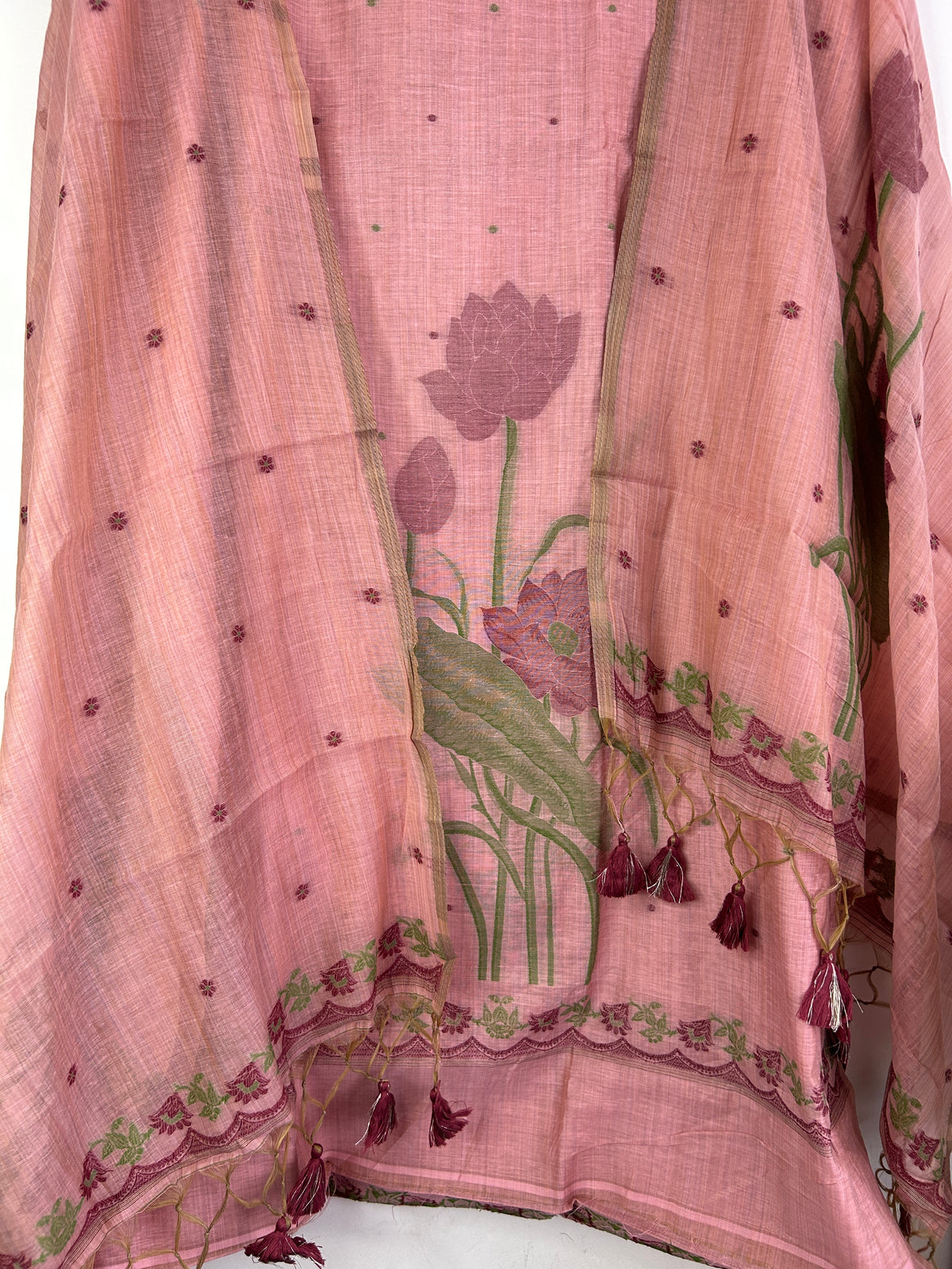 Assam Muga Silk Cotton Hand Woven Dress Material