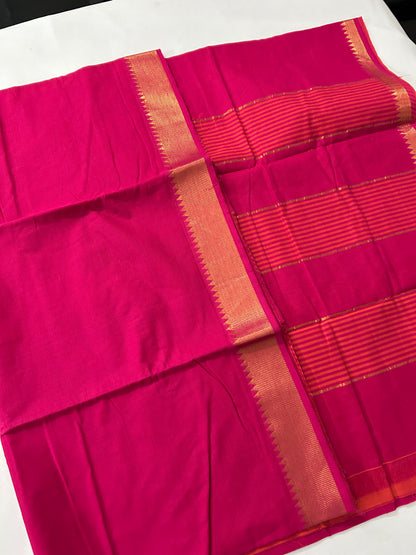 Mangalgiri Cotton Saree with Gold Zari Border