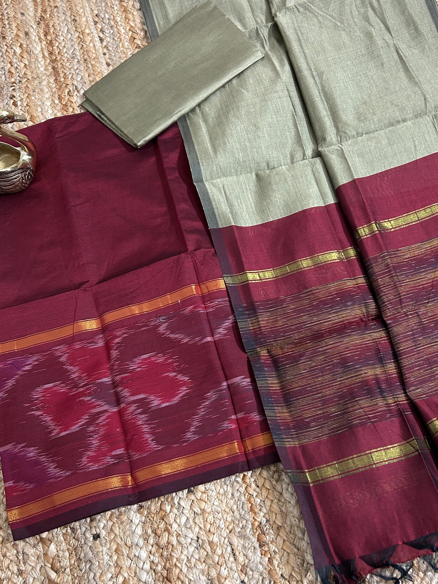 Ikat Cotton Silk Dress Material