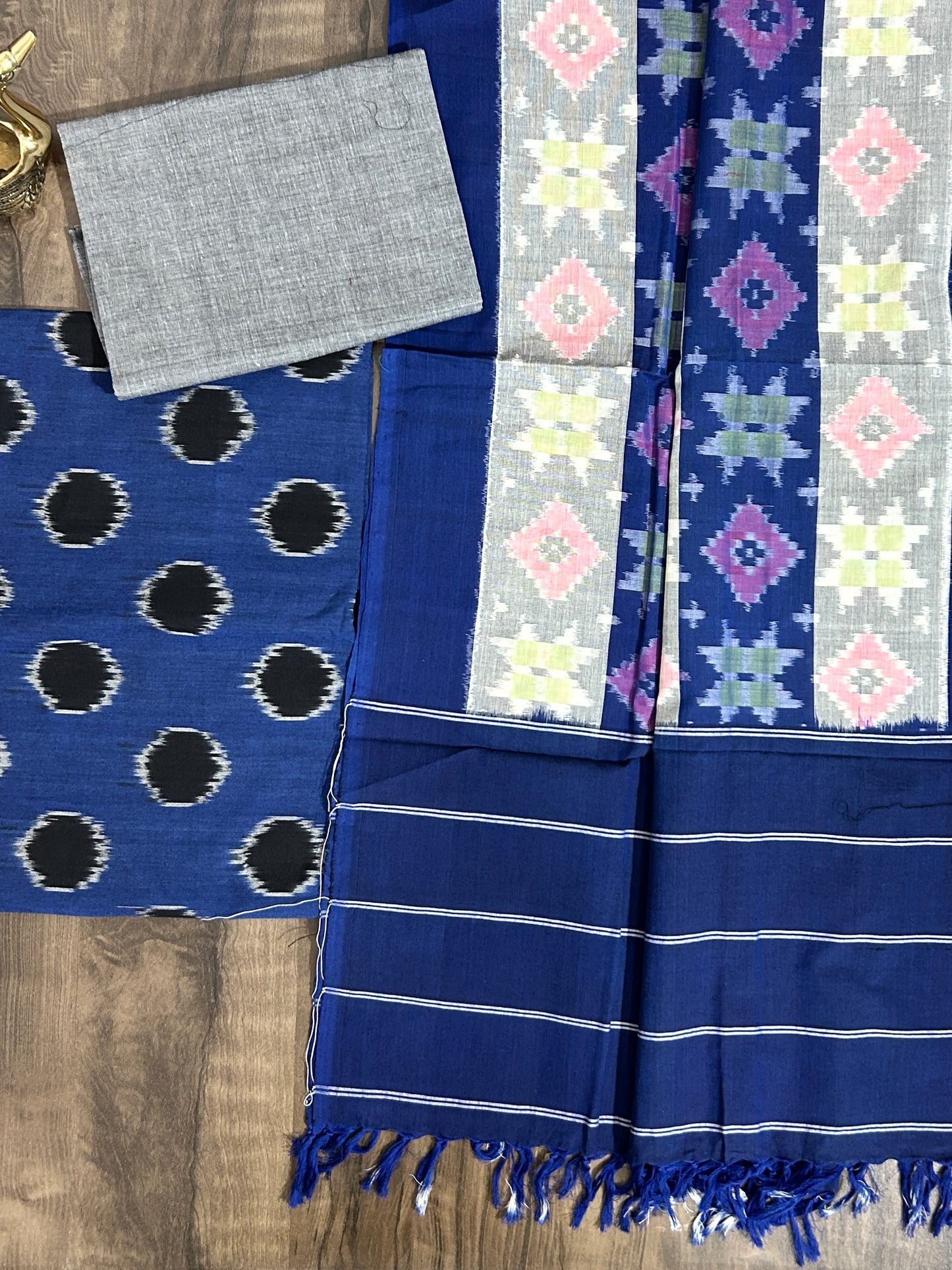 Telia Rumal Double Ikat Cotton Dress Material