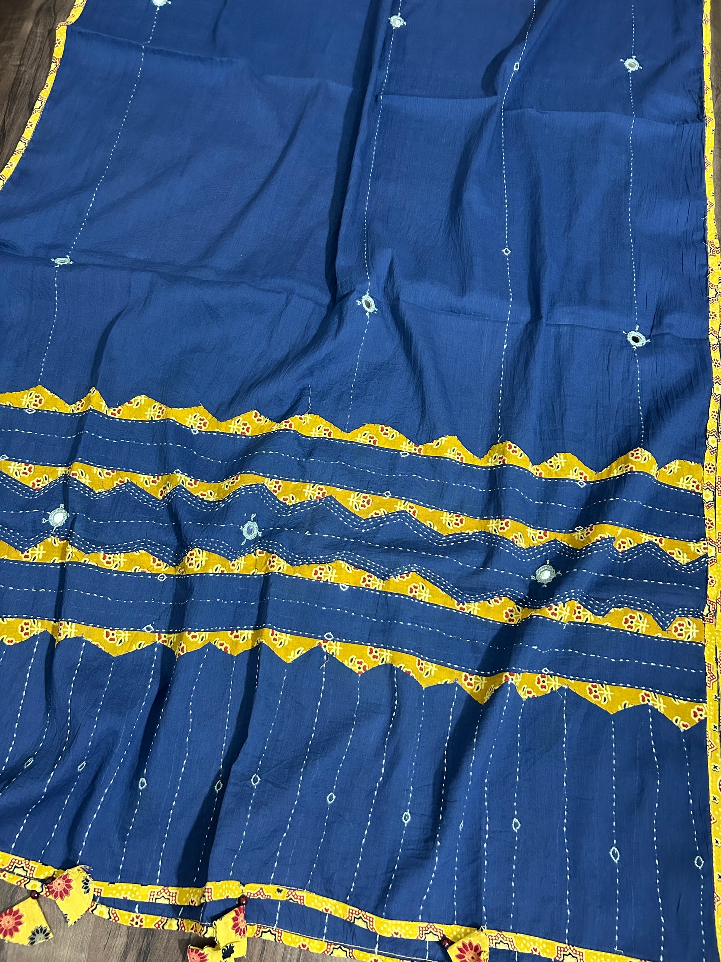 Appliqué and Mirror Work Cotton Dupatta