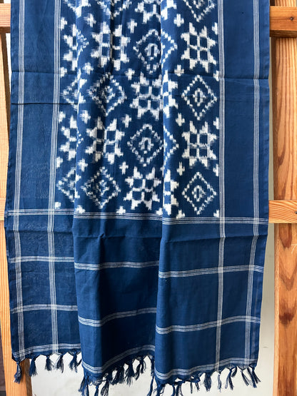Telia Rumal Ikat Mercerized Cotton Dupatta