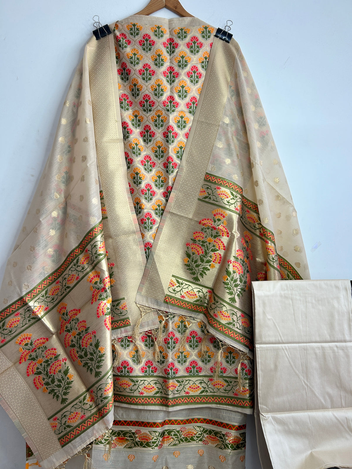 18. Banarasi Silk Cotton Dress Material
