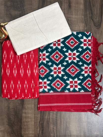 Telia Rumal Double Ikat Cotton Dress Material