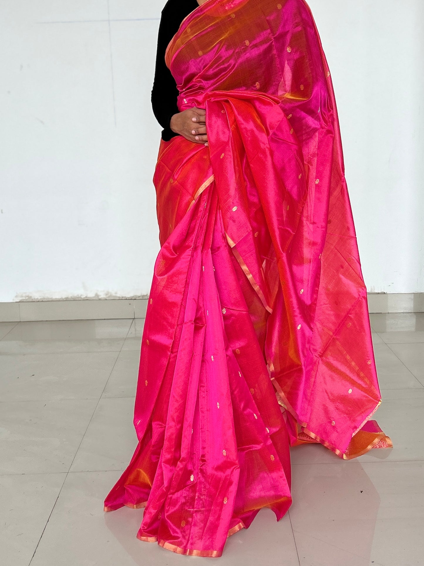 Chanderi Handloom Pure Silk Saree with Blouse