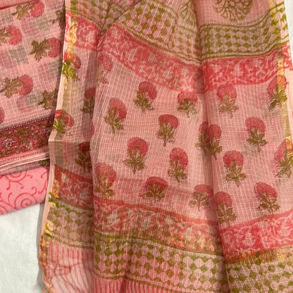 Hand Block Print Kota Doriya Dress Material